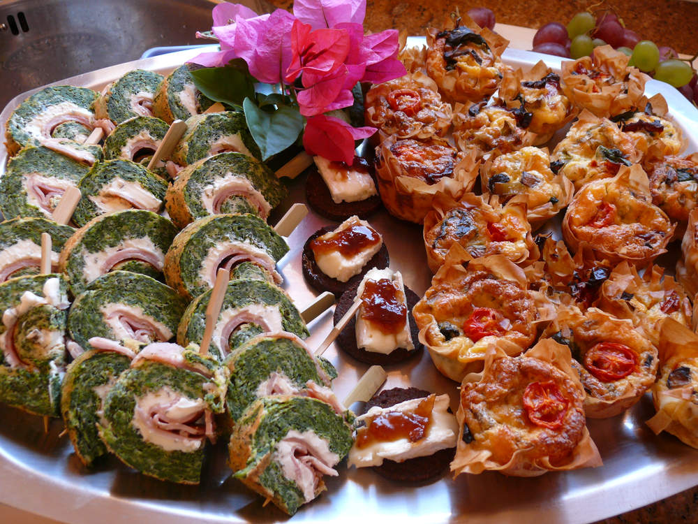 Spinach Roulade and Filo Quiches