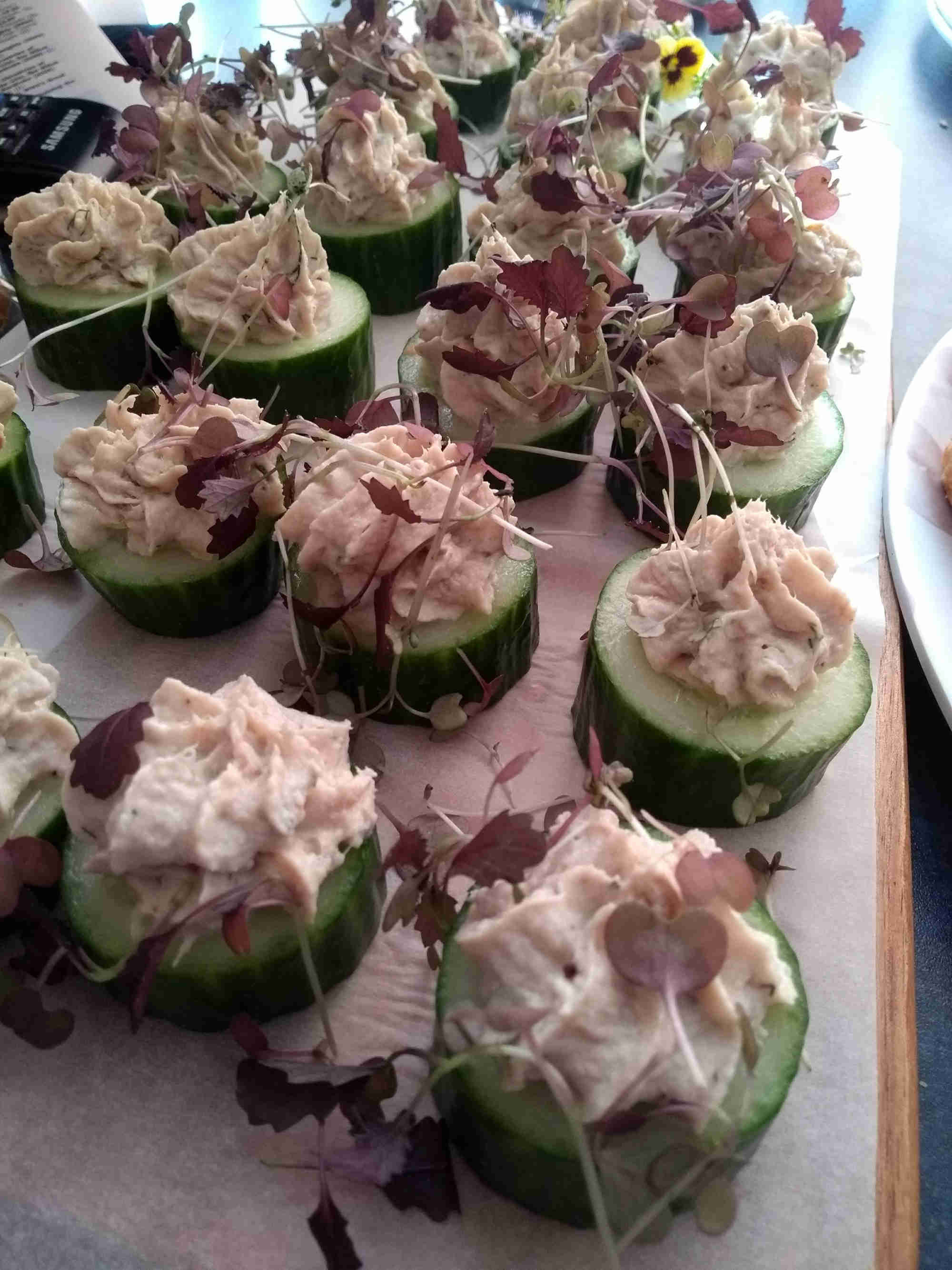 Cucumber Cups with Mackerel Mousse
